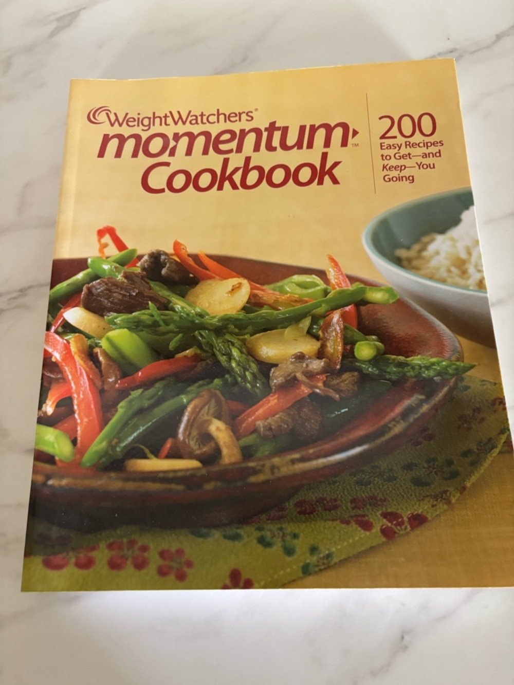 Weight Watchers Momentum Cookbook - Yellow Cover with Colorful Veggies